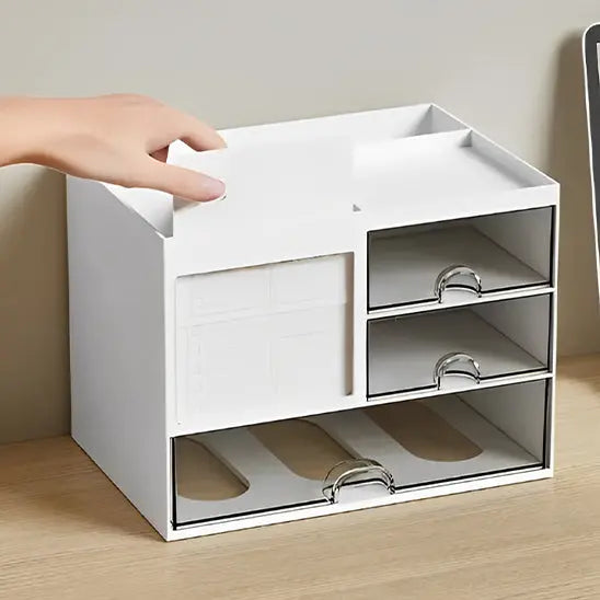 organisateur de bureau blanc main