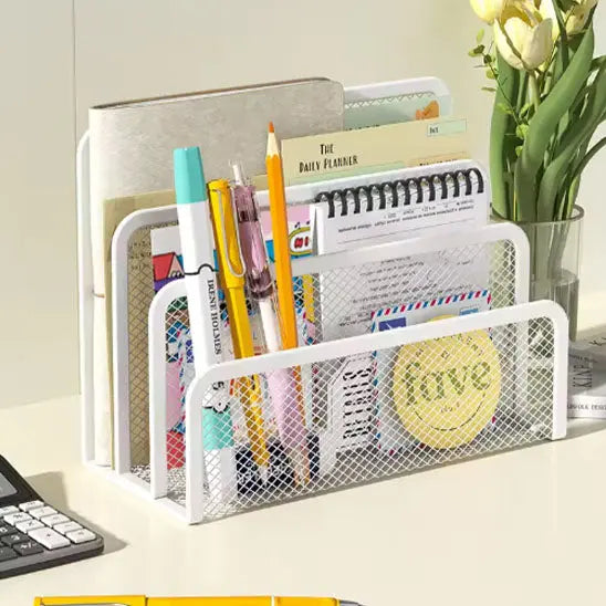 Organiser de bureau blanc stylo