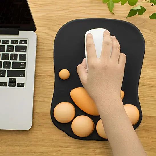 tapis de souris ergonomique bureau noir rose
