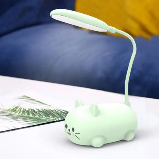 lampe de bureau enfant chat vert table