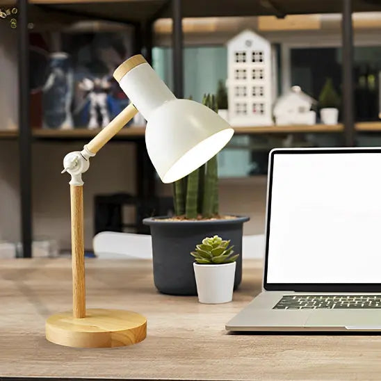 Lampe de bureau enfant en bois blanche