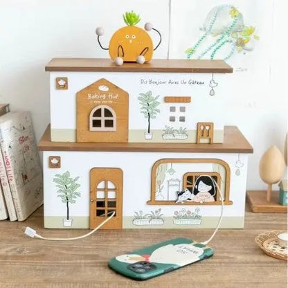 Petite maison Boite de rangement bois 