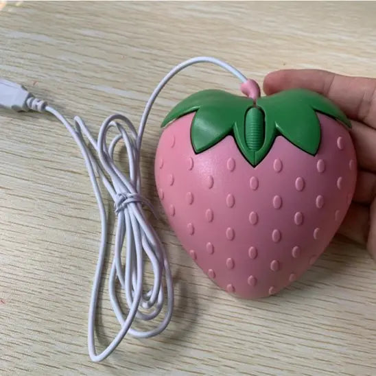 souris filaire rose vert main