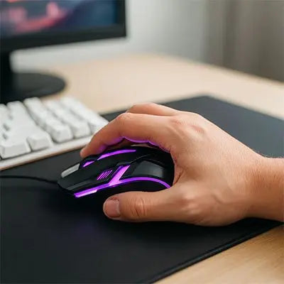 souris filaire ergonomique noir colorés