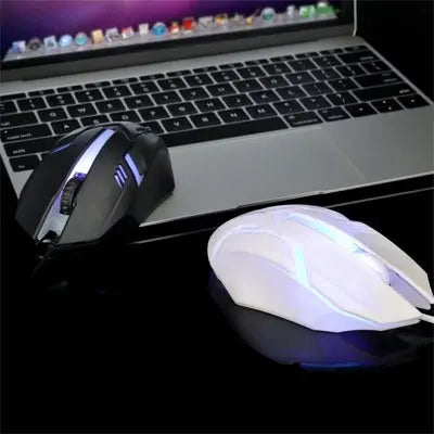 souris filaire ergonomique blanche noir pc