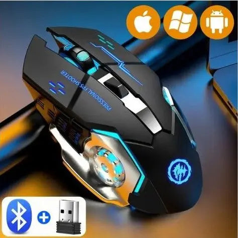 souris sans fil gamer noir orange