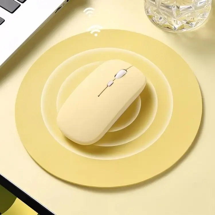 Souris sans fil jaune tapis souris