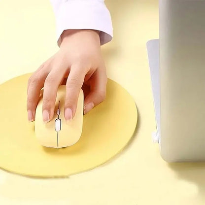 Souris sans fil silencieuse jaune