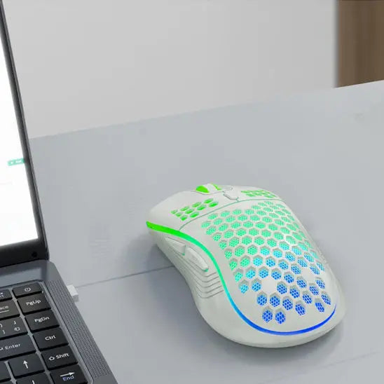 souris sans fils gaming vert bleu