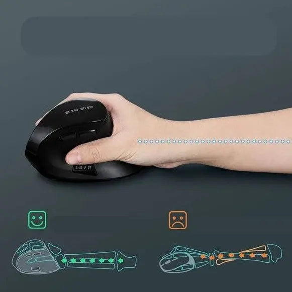 Souris verticale poignée vert