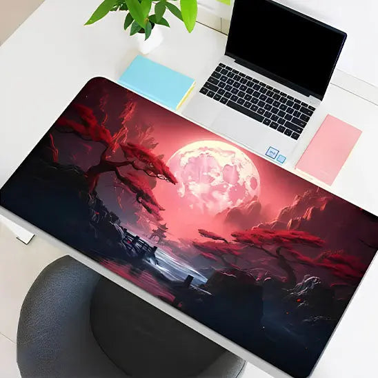 Tapis de souris XXL pour jeux rouge