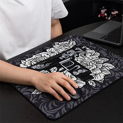 tapis de souris de gamer noir blanc