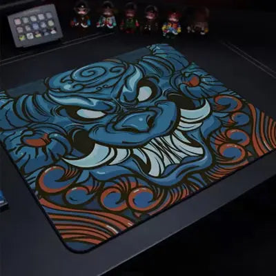 tapis de souris de gamer bleu rouge