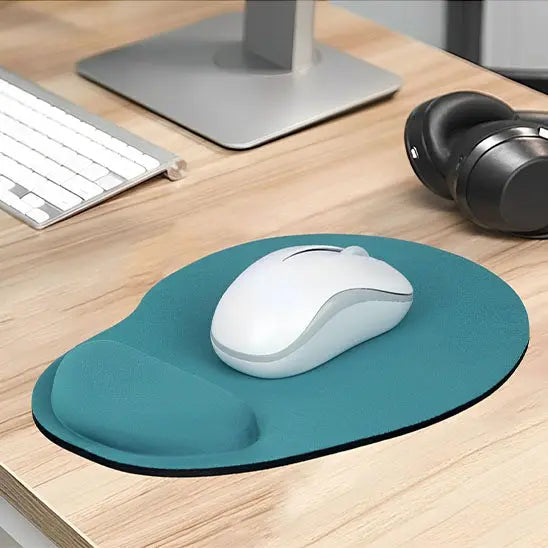 Tapis de souris ergonomique repose poignet bleu eau