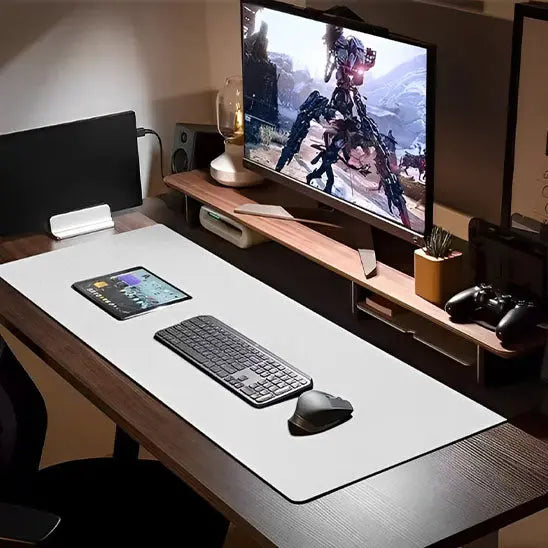 tapis de souris gamer gris clair clavier