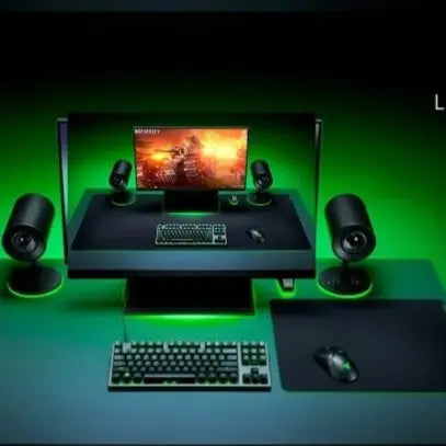 Tapis de souris pour gamer vert noir bureau