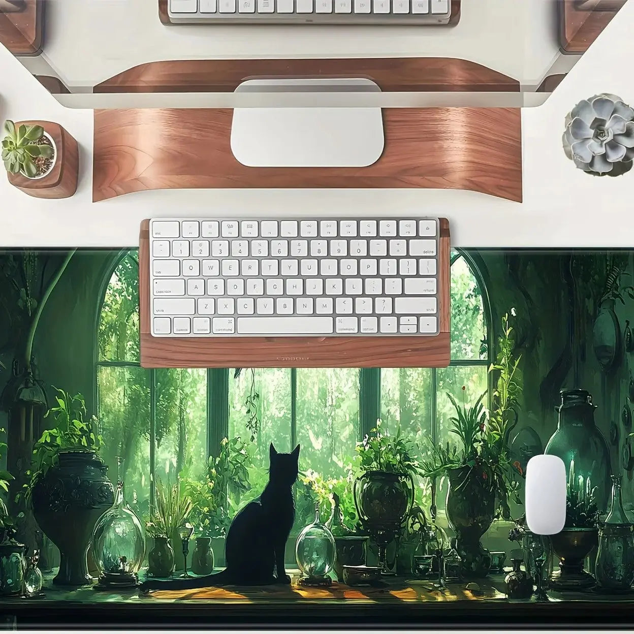 Tapis de souris vert chats clavier