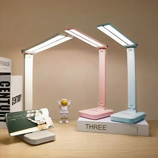 lampe de bureau leds rose bleu blanc